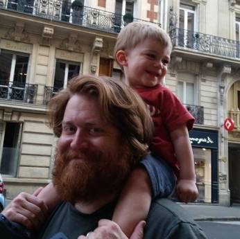 With Daddy in France.